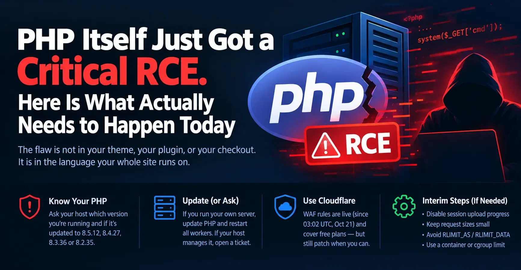 PHP Itself Just Got a Critical RCE. Here Is What Actually Needs to Happen Today
